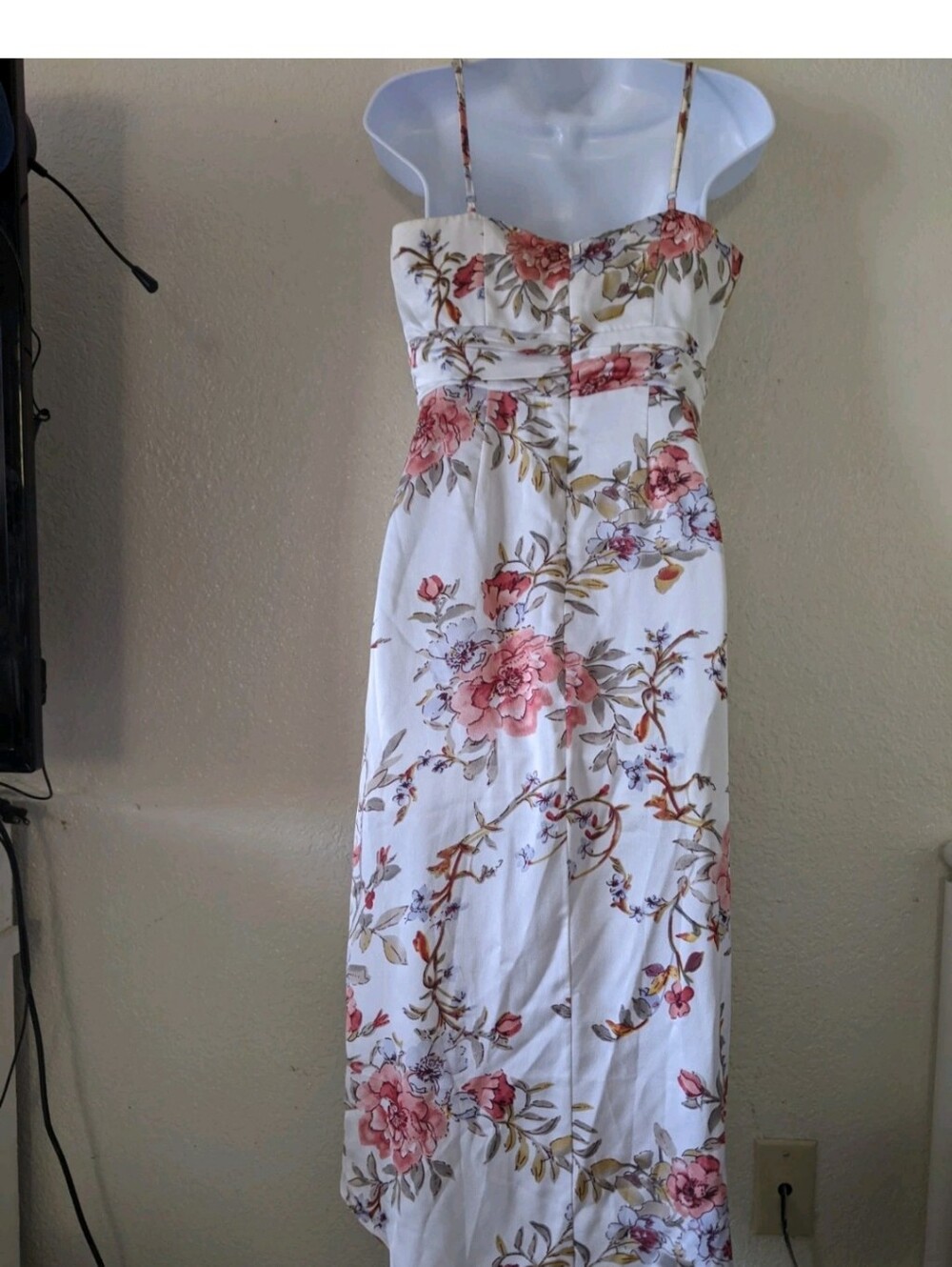 Lulus My Favorite Day Ivory Floral Print Tulip Skirt Midi Dress Size M - Picture 9 of 11